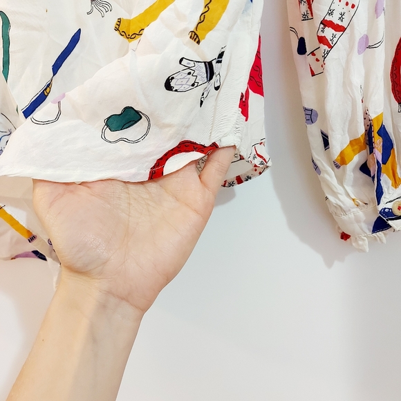 Maeve Anthro Snow Day Print Blouse - Picture 10 of 13